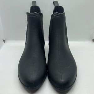 Jeffrey Campbell black ankle rain boots